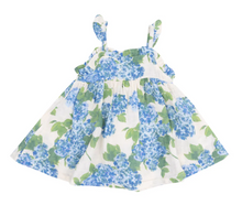 Load image into Gallery viewer, Watercolor Hydrangeas Ruffle Sundress