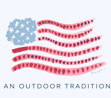 Load image into Gallery viewer, American Flag Fishing Tee L/S-White