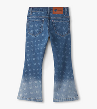 Load image into Gallery viewer, Hearts Flared Leg Denim Pants