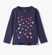 Load image into Gallery viewer, Falling Hearts Tee LS- Patriot Blue