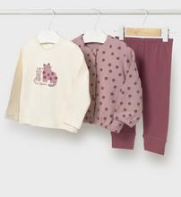 Load image into Gallery viewer, Baby 3 Piece Polka Dots Jacket Set- Rose/Blush