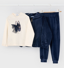 Load image into Gallery viewer, Gold Dot Ballet 3 Piece Jacket Set- Navy