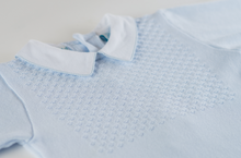 Load image into Gallery viewer, Pique Collar Diamond Knit w/ Hat- Blue