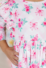 Load image into Gallery viewer, Gingham Bows Ruffle Twirl Dress