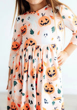 Load image into Gallery viewer, Pumpkin Peekaboo Pocket Twirl Dress