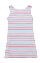 Load image into Gallery viewer, Stripe Dotted Shift Dress- Blue