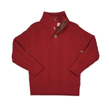 Load image into Gallery viewer, Red Twist Cable Mock Neck Sweater