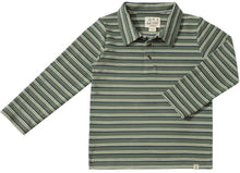 Load image into Gallery viewer, Spencer Polo- Forest/Navy Stripe