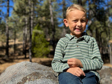 Load image into Gallery viewer, Spencer Polo- Forest/Navy Stripe