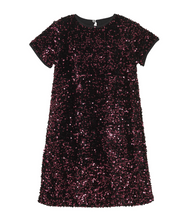 Load image into Gallery viewer, Vineyard Wine Velour Sequins Dress