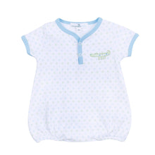 Load image into Gallery viewer, Alligator Pie Embroidered Bubble SS- Blue