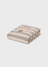 Load image into Gallery viewer, Fox Sherpa Blanket- Oat Stripe