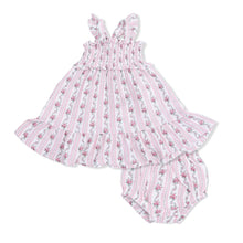Load image into Gallery viewer, Winding Roses Stripe Smocked Sundress Set