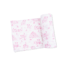 Load image into Gallery viewer, Puppy Toile Swaddle Blanket