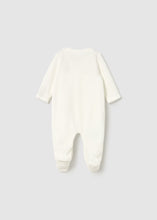 Load image into Gallery viewer, Velour Footie w/ Pink Embr- White