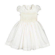 Load image into Gallery viewer, Columbe White Silk Ceremony Smocked Dress