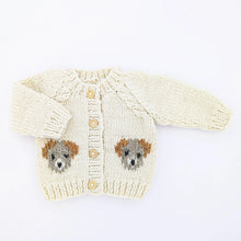 Load image into Gallery viewer, Puppy Cardigan Sweater & Beanie Set