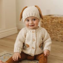 Load image into Gallery viewer, Puppy Cardigan Sweater & Beanie Set