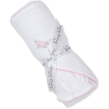 Load image into Gallery viewer, Puppy Dog Fun Pink Embroidered Hooded Towel w/ Mitt Set
