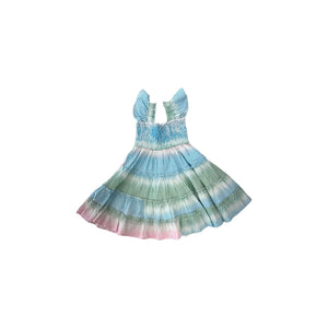 Ombre Seersucker Stripe Twirl Dress