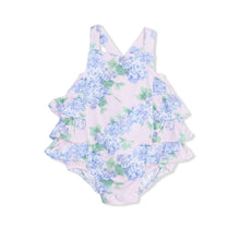 Load image into Gallery viewer, Hydrangeas Bamboo Ruffle Sunsuit