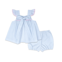 Load image into Gallery viewer, Simply Blue Seersucker Sally Swing Set