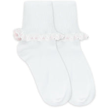 Load image into Gallery viewer, Girls Satin Weave Lace Socks