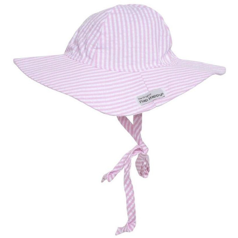 Pink Stripe Seersucker UPF 50+ Floppy Hat