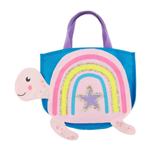 Sequin Turtle Beach Tote with Toys
