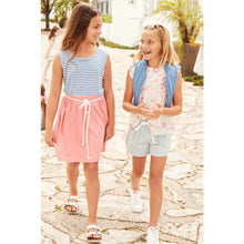 Load image into Gallery viewer, Bayview Beach Dress- Royal Stripe with Flamingo Pink