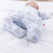 Load image into Gallery viewer, Blue Jolie Giraffe Cotton Footie