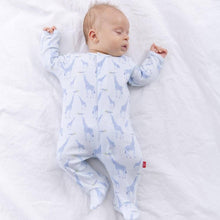 Load image into Gallery viewer, Blue Jolie Giraffe Cotton Footie
