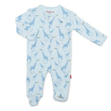 Load image into Gallery viewer, Blue Jolie Giraffe Cotton Footie