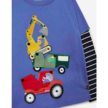 Load image into Gallery viewer, Chomp Appliqué Long Sleeve Shirt - Blue Vehicles
