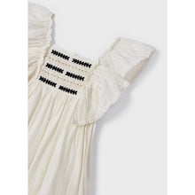 Load image into Gallery viewer, Embroidered Motif Ruffled Dress in Cream
