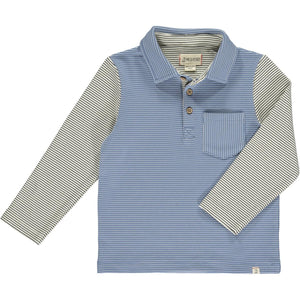 Blue/ Cream Stripe Troy Polo