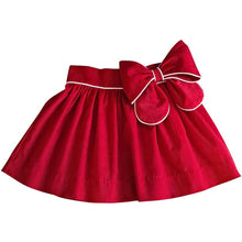 Load image into Gallery viewer, Corduroy Bow Skirt- Red
