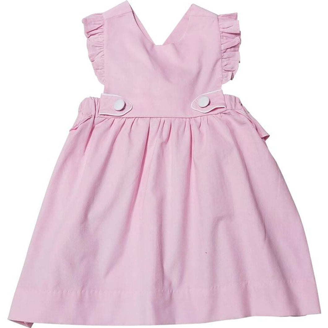 pink corduroy dress Stella Pinafore Material has minimal amount of stretch Daring Diva Corduroy Button Down
