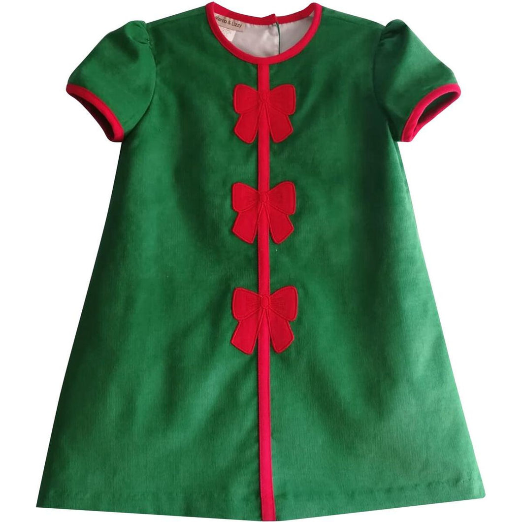 Christmas Bows Again A-line Applique Dress