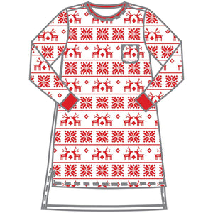 Baby Fair Isle Red Nightdress