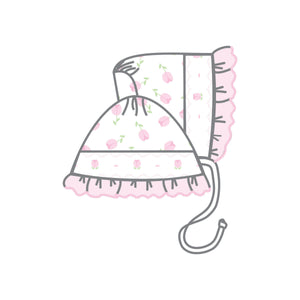 Tessa's Classics Pink Smocked Printed Bonnet