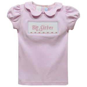 Big Sister Pink Knit Puff Sleeve Top