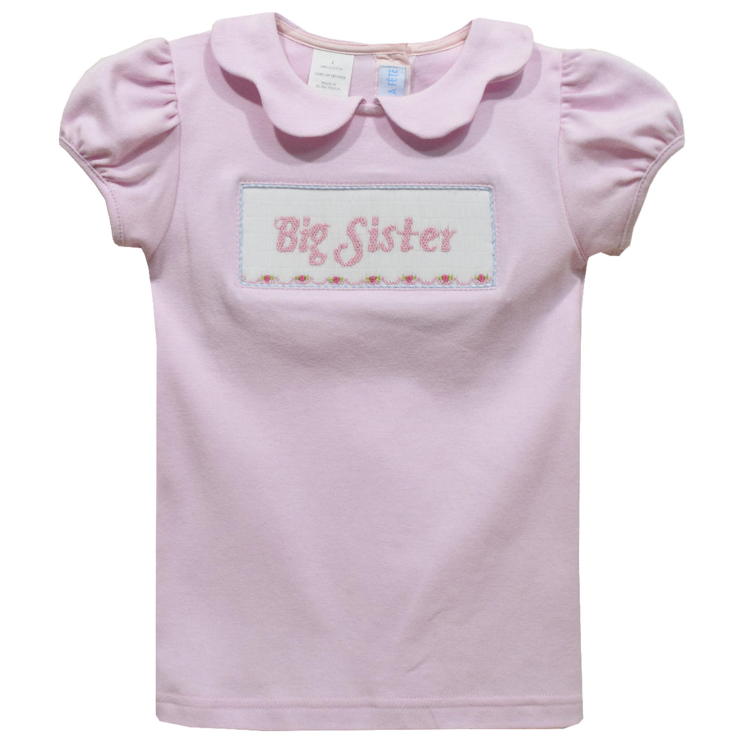 Big Sister Pink Knit Puff Sleeve Top