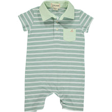 Load image into Gallery viewer, Sage &amp; White Saltash Polo Romper
