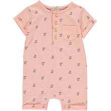 Load image into Gallery viewer, Peach Henley Henry Martingale Romper
