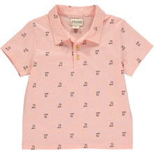 Load image into Gallery viewer, Peach Henry Print Polreath Polo
