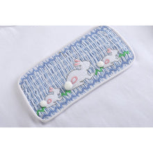 Load image into Gallery viewer, Blue Seersucker Bunnies Smocked Shirt &amp; Shorts Set
