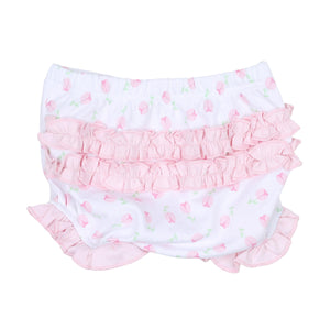 Tessa's Classics Pink Smocked Printed Ruffle Diaper Cover Set