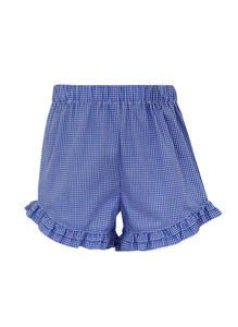 Flag Gingham Girl's Shorts in Royal Blue
