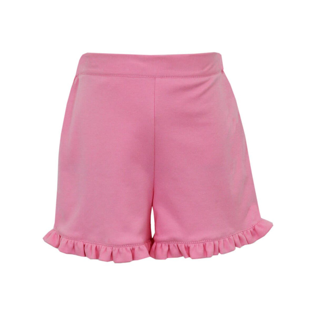 Pink Knit Ruffle Shorts